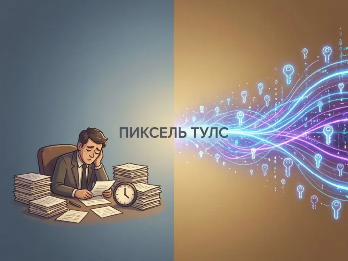 Изображение, иллюстрирующее процесс быстрого сбора семантического ядра с помощью нейросети Пиксель Тулс за один час, в то время как агентства тратят на это неделю.